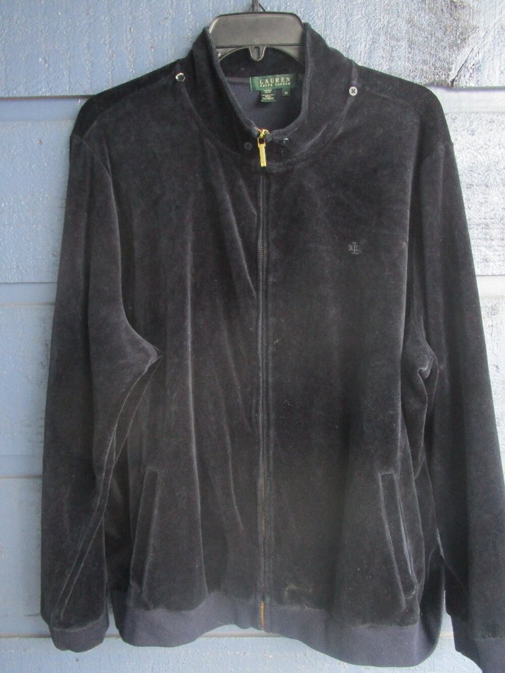 Lauren Ralph Lauren Women’s Deep Blue Velvet Jacket Full Zip Size 3X